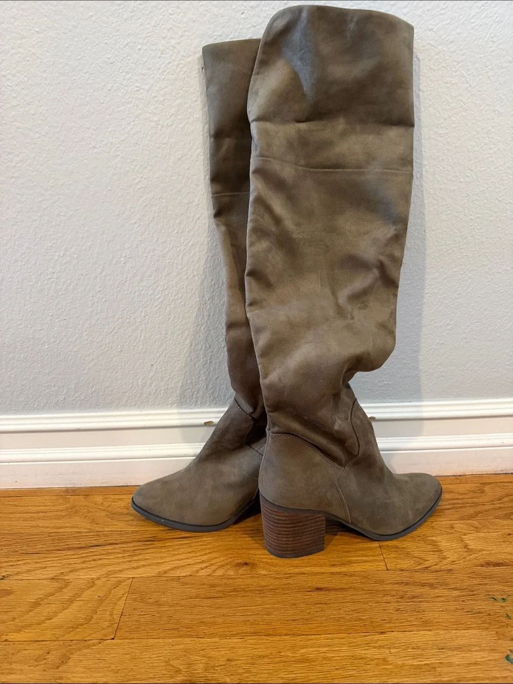 Nordstrom Taupe Suede Over-the-Knee Block Heel Boots